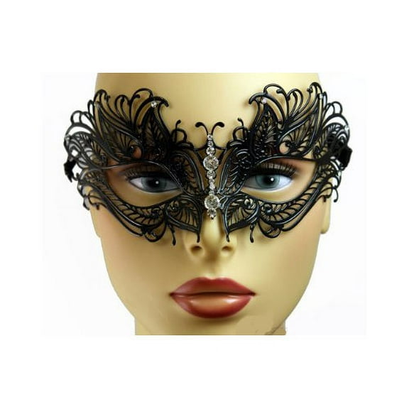 * Black Butterfly Venetian Metal Laser Cut Masquerade Masks