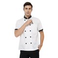 thumbnail image 4 of TOPTIE Short Sleeve Chef Coat Jacket White Lightweight Button Chef Uniform, 4 of 9