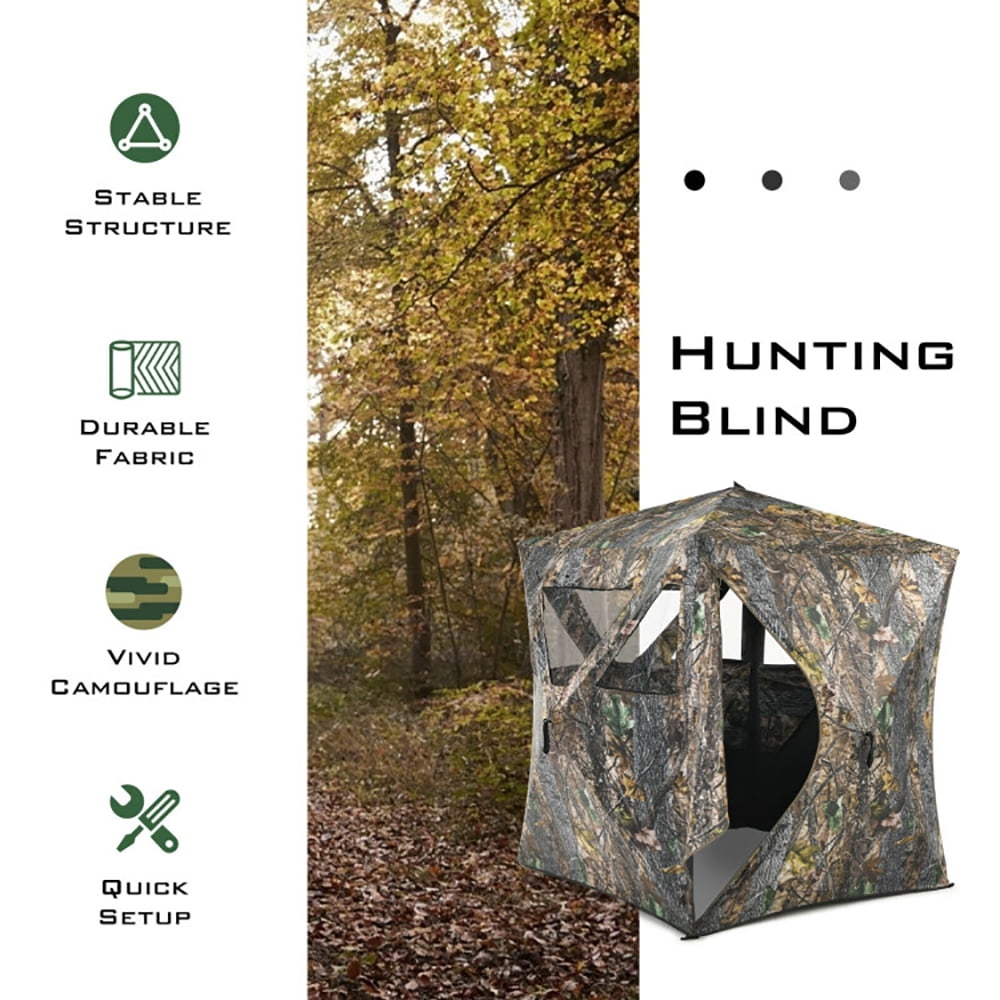 Aimee Lii 3 Person Portable Pop-Up Ground Hunting Blind with Tie, Outdoor Camping Hiking Tent Aimee Lii 3 Person Portable Pop-Up Ground Hunting Blind with Tie, Outdoor Camping Hiking Tent