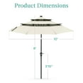 thumbnail image 7 of Best Choice Products 10ft 3-Tier Solar Patio Umbrella w/ 24 LED Lights, Tilt Adjustment, Easy Crank - Ivory, 7 of 7