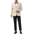 thumbnail image 2 of Blazer de Houndstooth de INSPIRE CHIC para hombre, corte clásico, chaqueta deportiva de cuadros de dos botones, color beige, 2 of 5