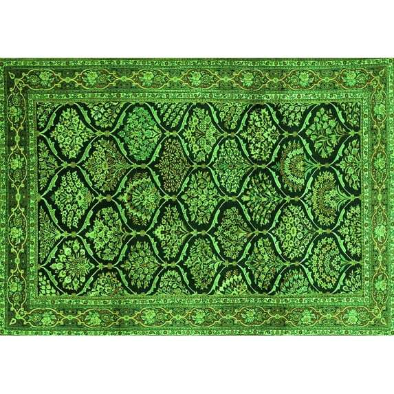 Ahgly Company Indoor Rectangle Persian Green Traditional Area Rugs, 2' x 4'