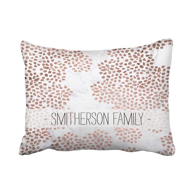 Funda de almohada ABPHQTO Girly Rose Gold Abstract Polka Dots Funda de cojín de mármol blanco 50x75 cm