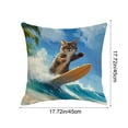 thumbnail image 3 of Tuvgenk Linen Pillow Cover 18x18 Inch with Zipper, Colorful Printed Decorative Throw Pillow Covers for Couch Indoor Outdoor Living Room Bedroom, 3 of 6