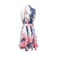 thumbnail image 2 of Robe Sans Manches à Imprimé Abstrait avec Boutons devant, Robe Décontractée à Taille Nouée et Col pour le Printemps et l'Été, Vêtements pour Femmes, 2 of 10