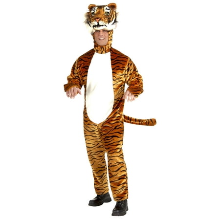 Deluxe Plush Orange Tiger Adult Costume