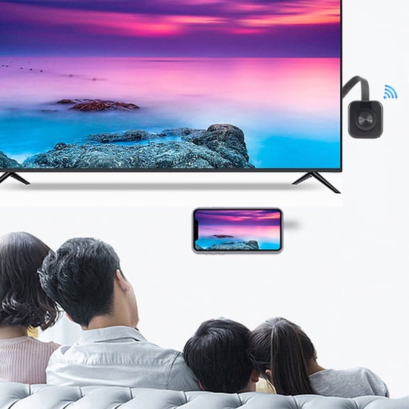 RRJ Wireless Display Adapter, Wireless Screen Mirroring Dongle For Phone To TV Projector Monitor, 1080P Full HD Streaming Casting Device For Conference Presentation Classroom Home Entertainment