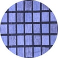 thumbnail image 1 of Ahgly Company Indoor Round Checkered Blue Modern Area Rugs, 3' Round, 1 of 4
