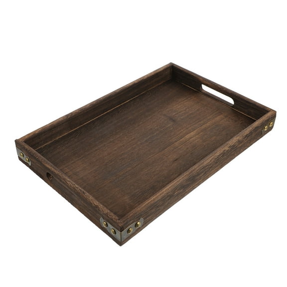 KALLORY Tea Fruit Tray Brown 1PC 14.2X9.4X1.6In