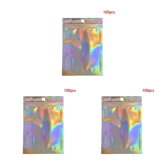 Injueey 100 Uds. Bolsa con cierre de cremallera resellable bolsas de papel de aluminio para almacenamiento de alimentos bolsa de plástico a prueba de Type1 NO1 Injueey CBP140969