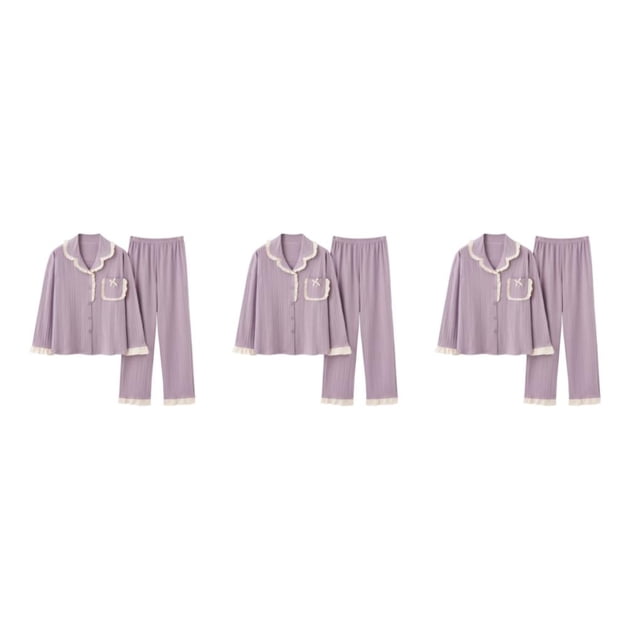 fastboy Ladies Short Pyjamas Sets - Romantic Look Comfortable Fit Flattering Sexy Soft B6804 L,1 3Set
