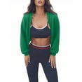 thumbnail image 2 of Women's Cropped Zip-Up Hooded Active Jacket - Lightweight Breathable Gym & Casual Wear, 2 of 6