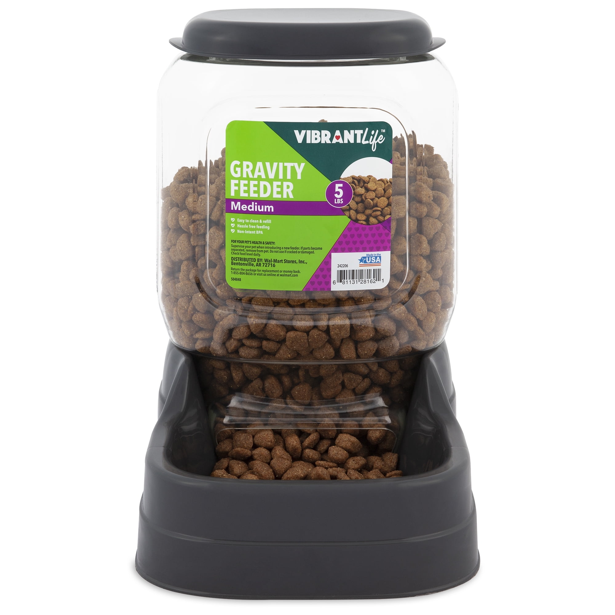 Vibrant Life Gravity Pet Feeder, Medium, 5 lbs.