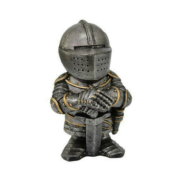 4.5 Inch Small Armored Medieval Knight with Sword Statue Figurine