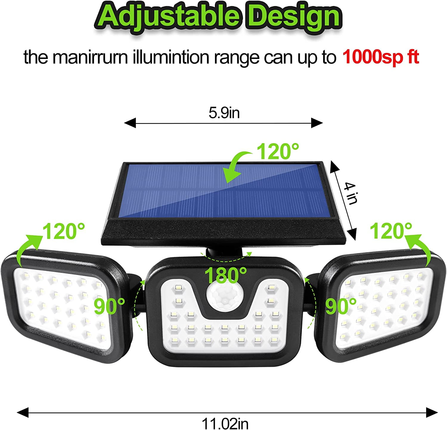 Solar Lights Outdoor 74 LED with Lights Reflector and 3 Lighting Modes, 270°Wide Angle Illumination,Motion Sensor Security Lights,IP65 Waterproof Solar Powered for Garden Patio Yard,1 Pack