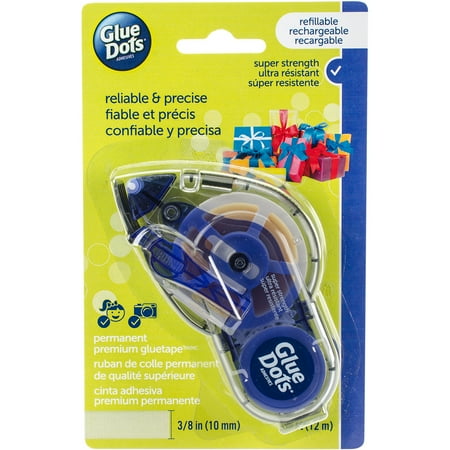 Glue Dots Permanent Glue Tape Dispenser, 39'
