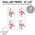thumbnail image 5 of Big Dot of Happiness Flamingle Bells - Unframed Tropical Christmas Linen Paper Wall Art - Set of 4 - Artisms - 8 x 10 inches, 5 of 7