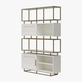 thumbnail image 5 of CosmoLiving by Cosmopolitan Goldie Modern Bookcase Room Divider, White and Brassy Gold, 5 of 13