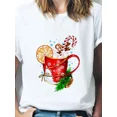 thumbnail image 1 of Ropa con estampado de Feliz Navidad de Año Nuevo para mujer, camisetas de estilo informal con estampado de ciervo de Navidad lindo, moda, 1 of 5