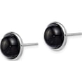 thumbnail image 2 of Sterling Silver Rhodium-Plated 10mm Onyx Cabochon Post Earrings (11.13 X 11.13) Made In China qe15152, 2 of 4
