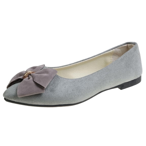 Narveanno Women Fashion Bowknot Flats Comfort Pointed Toe Dress Shoes