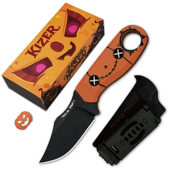 Kizer Beaver 2 Fixed Knife AEB-L Blade G10 Handle With Sheath Limited Halloween Edition Gift 1078HW1