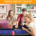 thumbnail image 6 of 72" Oval Foldable Poker Table for 8 Players, Blackjack Texas Holdem Table with Water-Resistant Cushioned Rail, Cup Holders, Felt Surface, Portable Folding Card Board Game Table, Navy Blue, 6 of 7