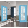 thumbnail image 4 of Interior Solid French Door Frosted Glass | Veregio 7412 Aquamarine | Single Regular Panel Frame Trims Handle | Bathroom Bedroom Sturdy Doors -32" x 80", 4 of 6