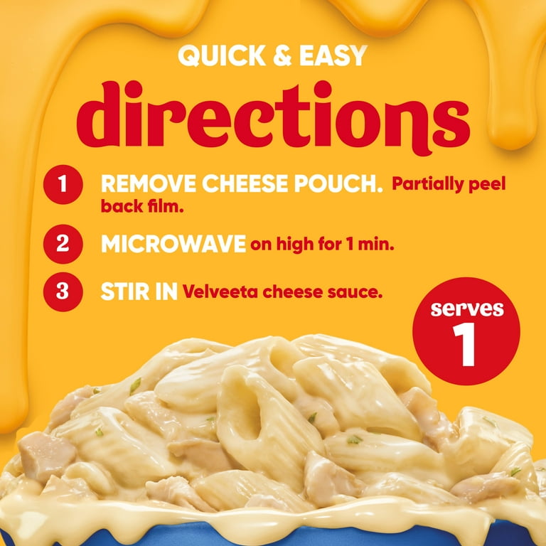 Velveeta Cheesy Bowls Chicken Alfredo Microwave Meal 9 oz Tray