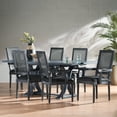 thumbnail image 2 of Zentner French Country Wood and Cane 7-Piece Expandable Dining Set, Gray and Black, 2 of 13