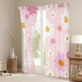 thumbnail image 4 of Feelyou Kawaii Daisy Flower Black Out Curtains for Kids, Cute Daisy Print Curtains Pack of 2 (42x63 Each), Cartoon Floral Theme Bedroom Curtains, Window Curtains Home Decor, 4 of 7