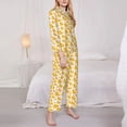 thumbnail image 3 of Goofa yellow rubber ducks Printed Women’s 2 Piece Pajama Set Super,Pajamas Women's Long Sleeve Sleepwear Soft Button Down Loungewear Pjs Lounge Set Nightwear-Large, 3 of 7