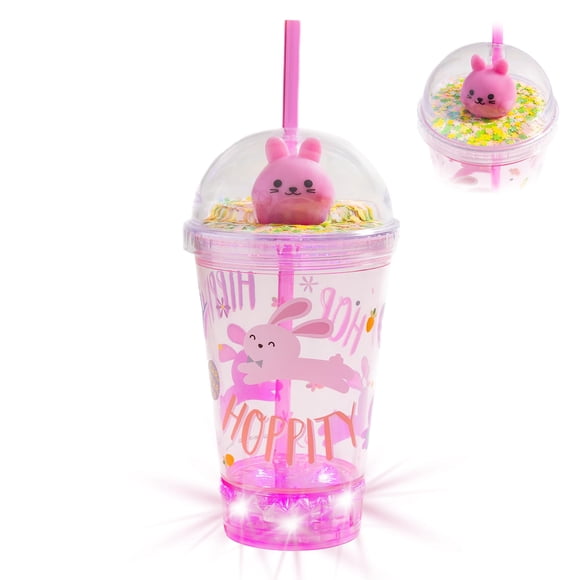 Vaso de fiesta iluminado con conejo rosa para Pascua de Cool Things Corp