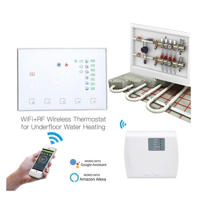 WiFi RF Thermostat Tuya Smart Temperature Controller RF Receiver Water/Electric/Gas Boiler Heating Smart Life ,Easy to Install