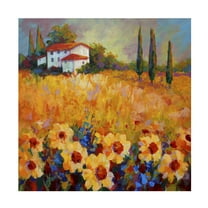 Trademark Fine Art Marion Rose Tuscan Sunflowers Canvas Wall Art - 18x18