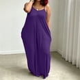 thumbnail image 2 of StSilkitty Plus Size Maxi Dresses for Womens Solid Color Adjustable Spaghetti Strap Sleeveless V Neck Long Sundresses, 2 of 5