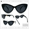 thumbnail image 2 of Womens Luxury Fashion Thick Plastic Oversized Cat Eye Sunglasses All Black, 2 of 8