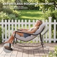 thumbnail image 5 of CHINNLUU Papasan Rocking Chair with Cushion, Patio Lounge Chair, Metal Frame Rocker, 450lbs Capacity, Indoor Outdoor Lounge for Garden, Porch, Living Room, Balcony, - Light Gray, 5 of 12