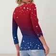thumbnail image 3 of Iaqnaocc 4th Of July Womens Tops Ribbed 3/4 Sleeve American Flag Striped Independence Day Blouses Slim Fitted Fashion Crew Neck 2026 Summer July 4th Celebration Tee Shirts Red M, 3 of 3
