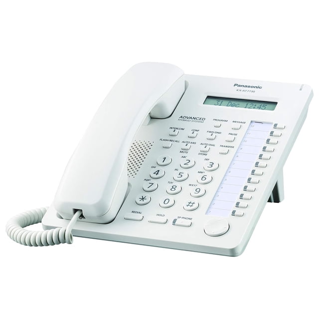 Teléfono Panasonic KX-T7730 con pantalla LCD de 12 teclas, color blanco