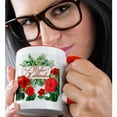 thumbnail image 2 of 3drose, Mele Kalikimaka Hawaiian Christmas Typography Red Hibiscus Flowers, 15oz Two-tone Red Mug, 2 of 6