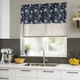 thumbnail image 5 of 2 Pack Valances for Windows, Navy Blue Flowers Window Valances for Living Room/Bedroom/Bathroom, Spring Floral Elegant Pastoral Light Filtering Kitchen Curtain Valance Window Treatment 42"W x12" L, 5 of 9