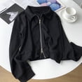 thumbnail image 4 of Lady Coat - Waffle Texture, Dual Zipper, Turn-down Collar, Loose Sport Jacket, School Casual Outwear, 4 of 8