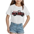thumbnail image 1 of Akiihool Tenues d'Été Mignonnes pour Filles T-Shirts à Manches à Volants pour Filles T-Shirts d'Été à Manches Courtes Décontractés Mignons à Col Rond Hauts Tees (Blanc, 3-4 Ans), 1 of 4