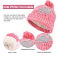 thumbnail image 3 of Kids Winter Hat Gloves Scarf Set, Girls Toddler Children Beanie with Pom Knit Neck Warmer Gaiter Mittens Fleece Lined Set for 3-12 Years Old, 3 of 8