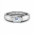 thumbnail image 5 of HeartsAndYou 1.1ct Engagement Ring for Women Emerald Cut Moissanite Solitaire Design 18k White Gold Over Silver, 5 of 9