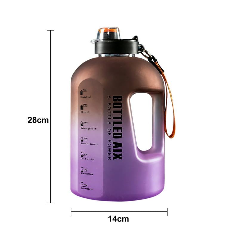 Extra Large Capacity Water Bottle Portable Gradient Water Bottle with Straps, Size: 28, Purple
