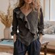 thumbnail image 2 of Camisetas de Cuello en V de Manga Larga para las Mujeres Blusa de Ruffle Casual Camiseta de Trabajo Tops, Tops de Manga Larga de Moda para las Mujeres 2025 Pullover Suelto, 2 of 6