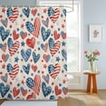 thumbnail image 2 of Bathroom Shower Curtain USA Flag Star Love Heart Waterproof Shower Curtains with Hooks, Independence Day Retro Linen Style Bath Curtains Bathtub Curtain Home Decor 72x72in, 2 of 9