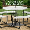 thumbnail image 7 of Best Choice Products 8-Person Circular Outdoor Picnic Table w/ 4 Benches, Umbrella Hole, 2000lb Capacity - White, 7 of 7